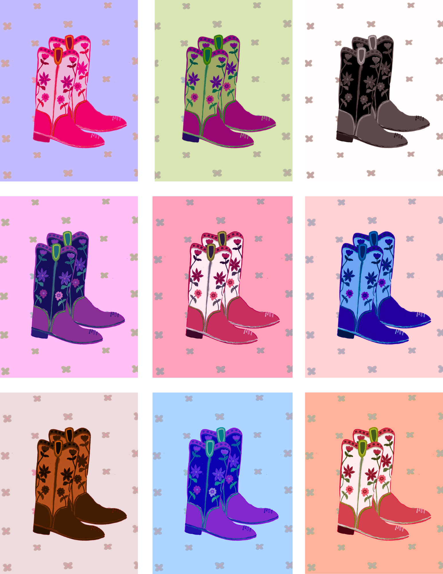 Cowgirl Boot Art Print | 8" x 10"