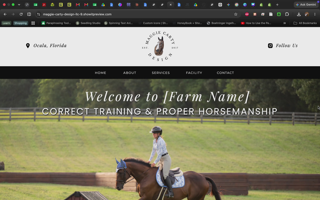 The Stables — Showit Website Template for Equestrian Businesses